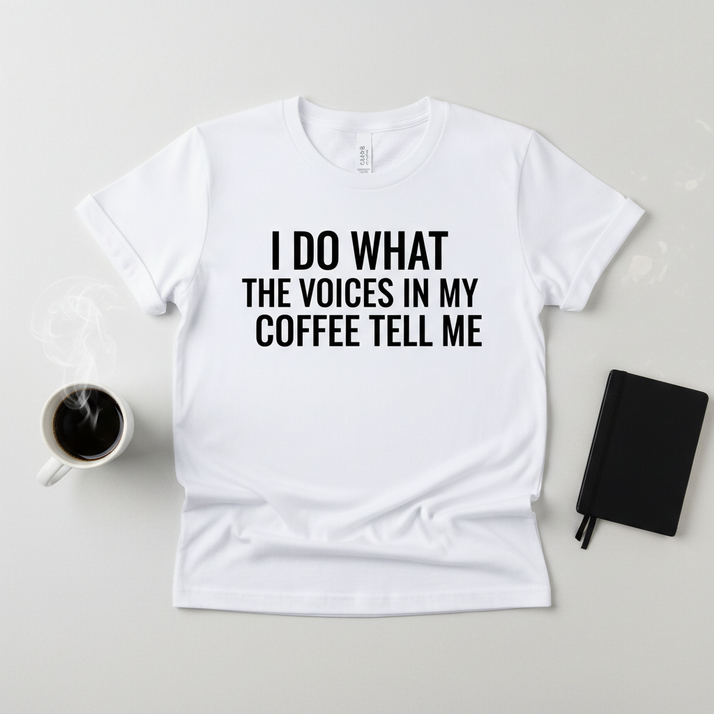 I Do What the Voices in My Coffee Tell Me sarcastic t-shirt