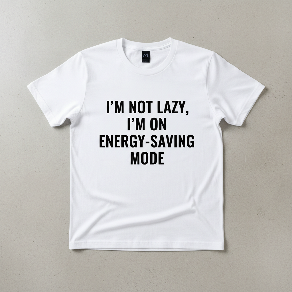 I'm Not Lazy I'm on Energy-Saving Mode sarcastic t-shirt